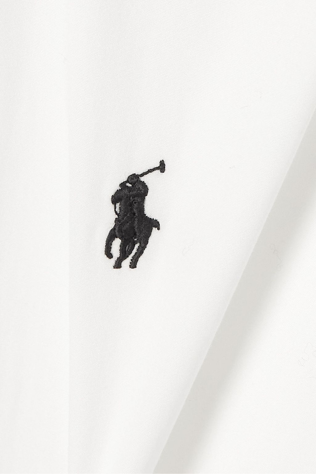 POLO RALPH LAUREN Embroidered belted cotton-poplin mini shirt dress
