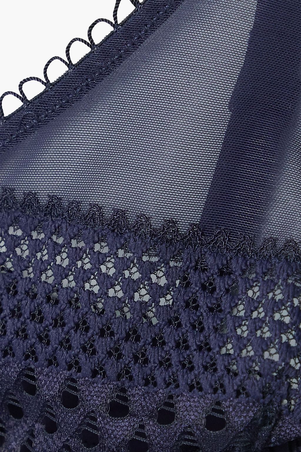 CK ONE Stretchtulle, crochet and jersey underwired bra