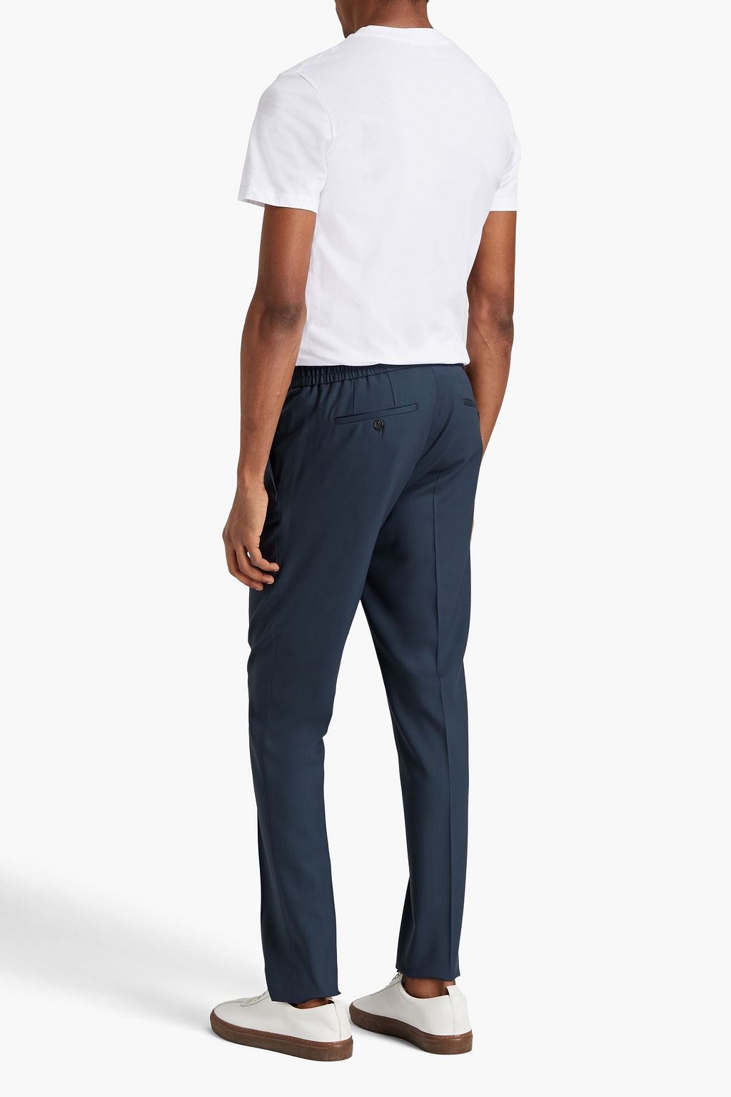 SANDRO Slim-fit wool-twill pants