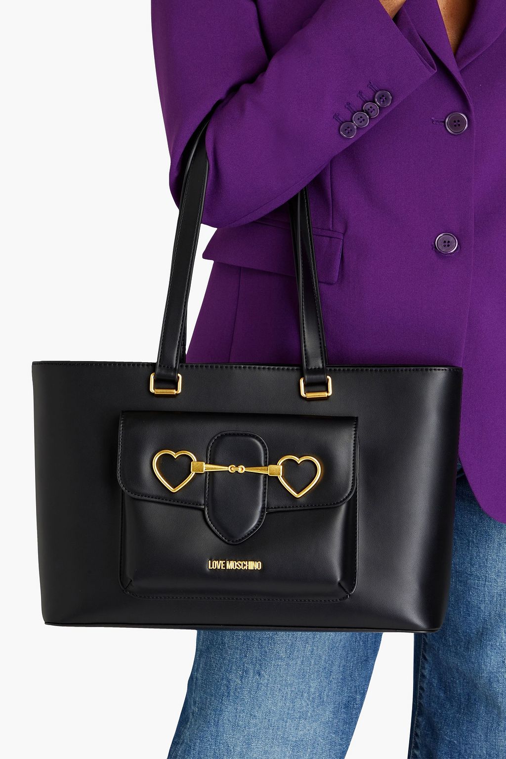 LOVE MOSCHINO Embellished faux leather tote