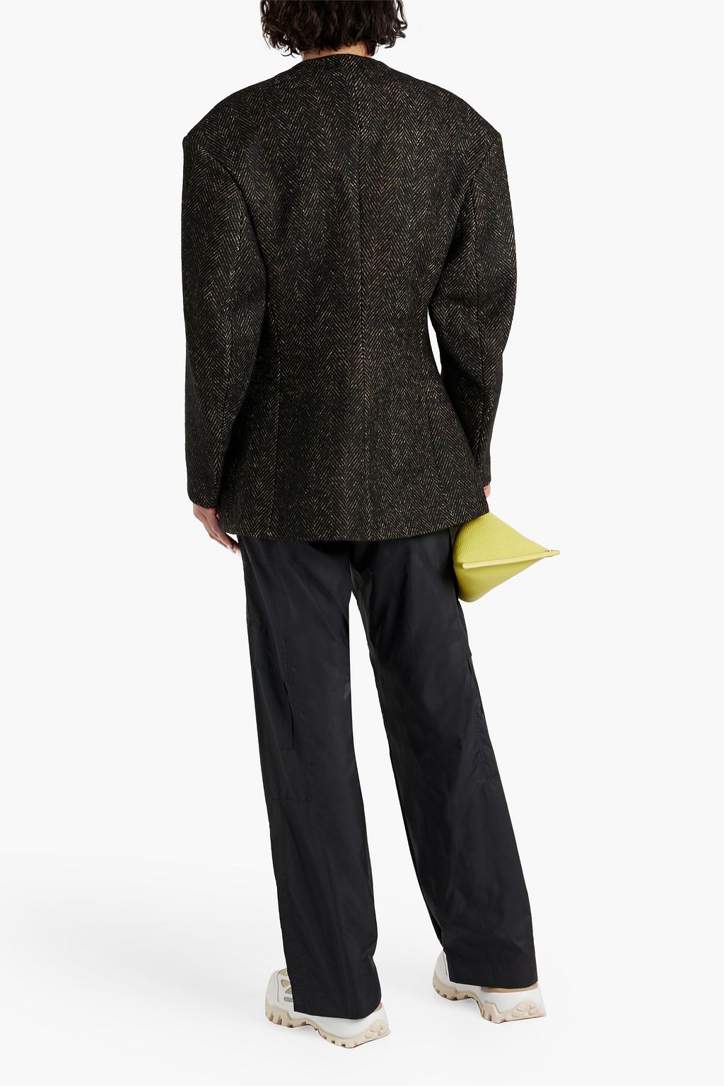 GANNI Herringbone tweed blazer