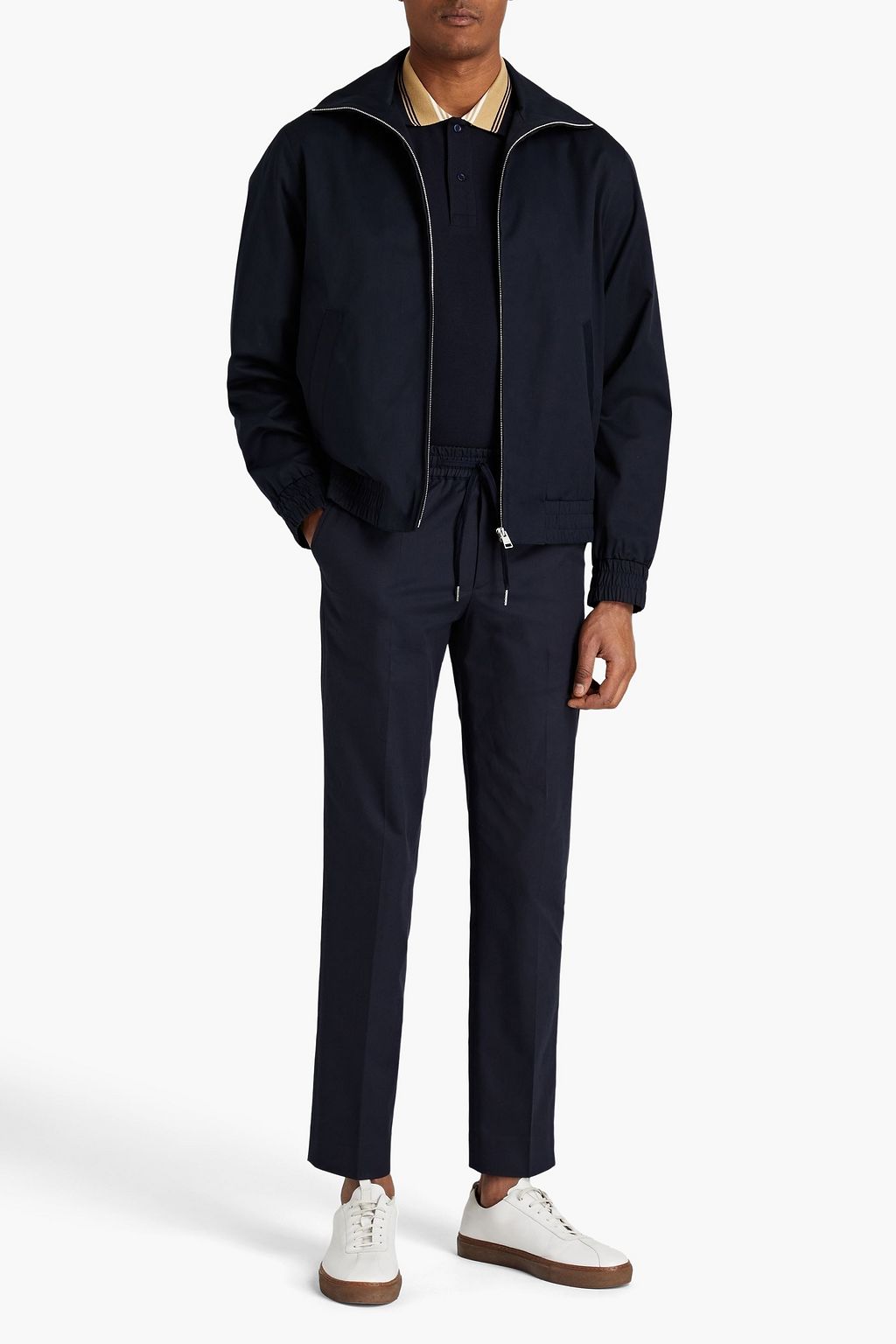 SANDRO Tapered cotton-blend twill pants