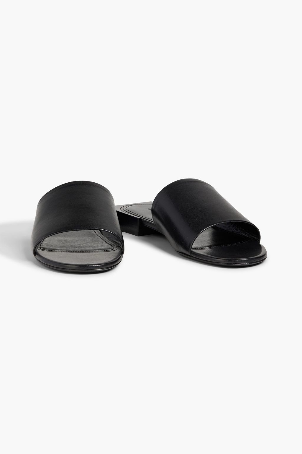 BALENCIAGA Box 05 logo-print leather slides