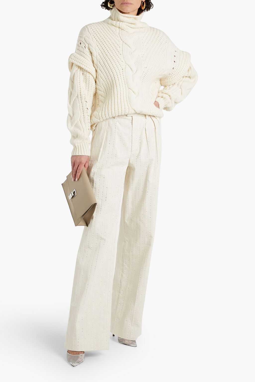 IRO Yris cable-knit wool-blend turtleneck sweater