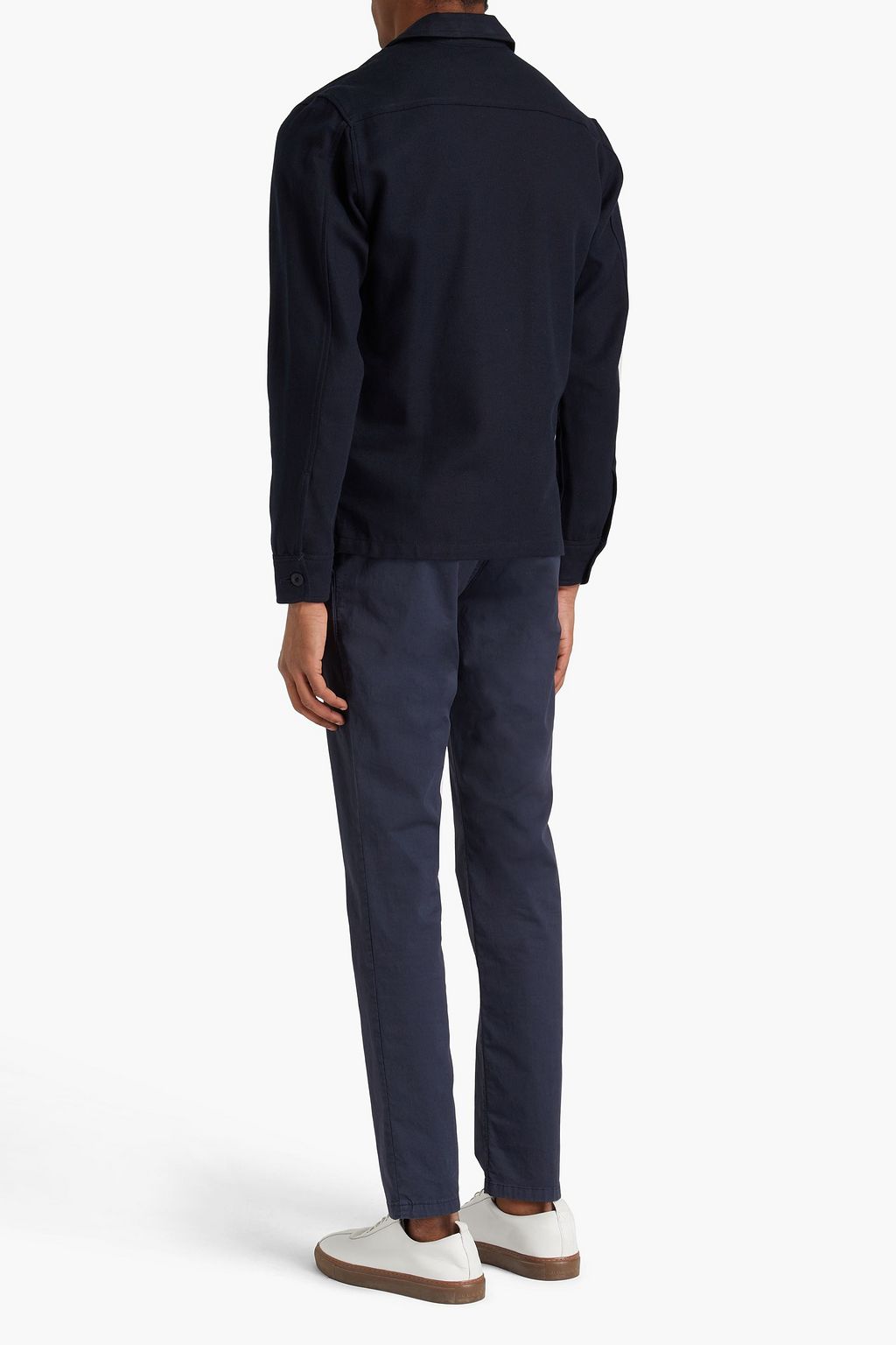 SANDRO Christophe cotton and linen-blend shirt