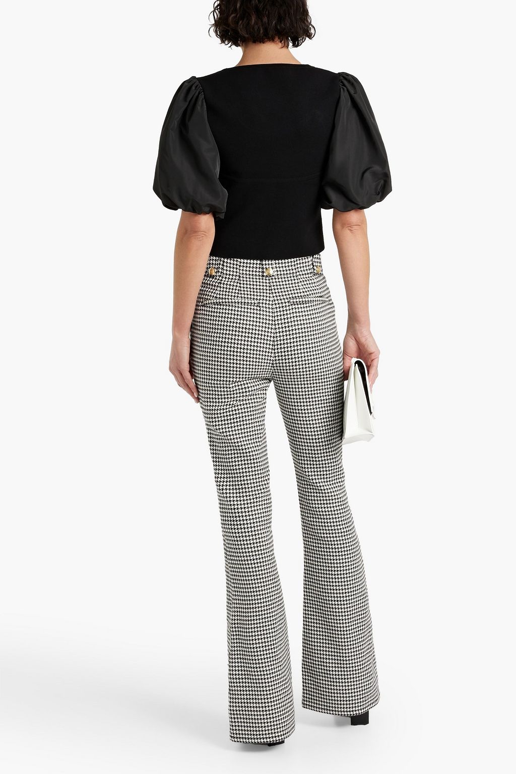 DEREK LAM 10 CROSBY Mara poplin-paneled stretch-knit top