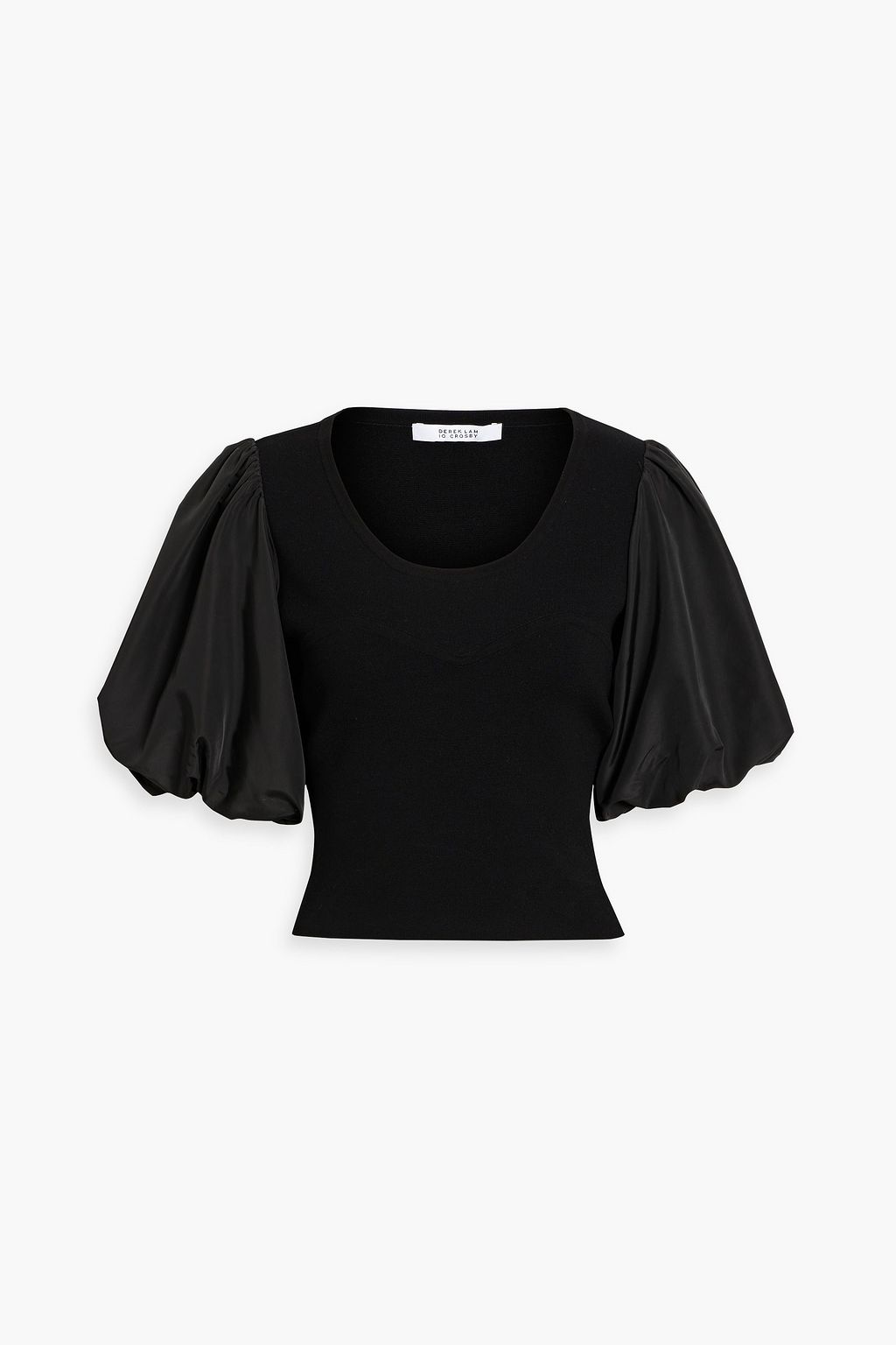 DEREK LAM 10 CROSBY Mara poplin-paneled stretch-knit top | THE OUTNET