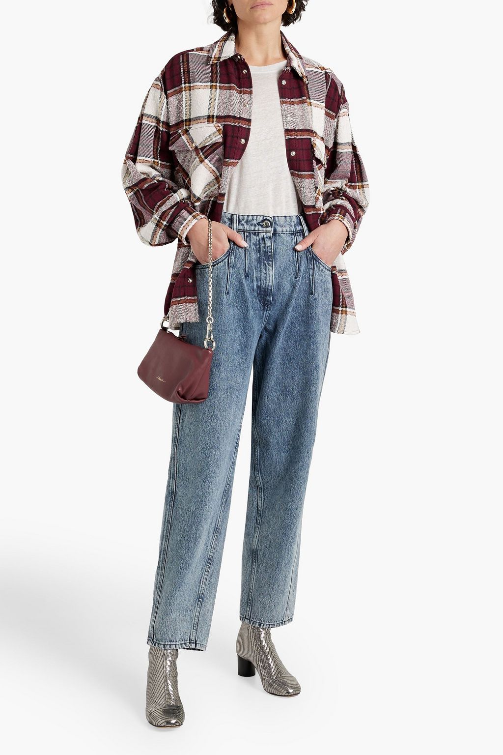 IRO Hatik checked bouclé-tweed shirt