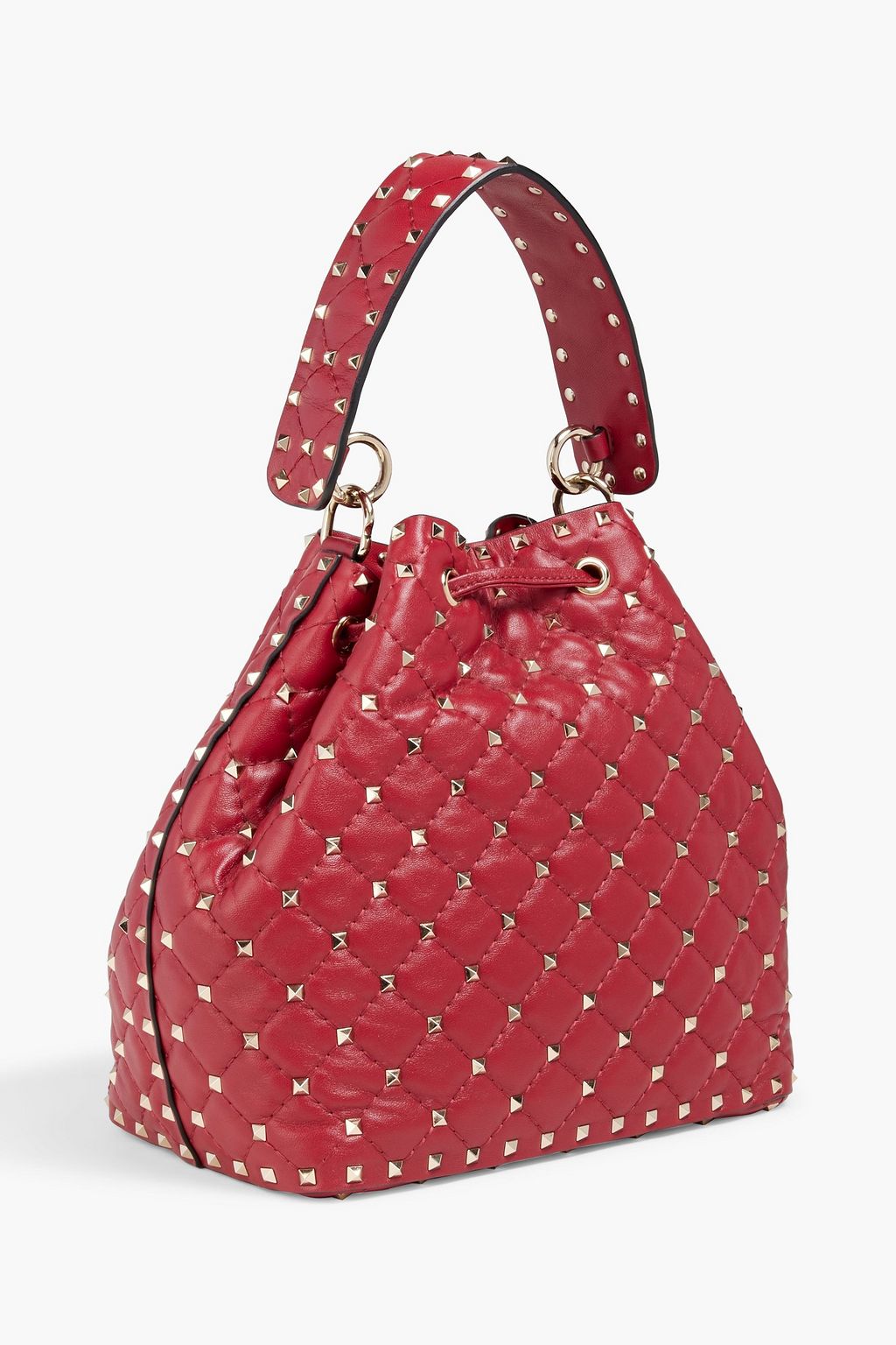 VALENTINO GARAVANI Rockstud Spike quilted leather bucket bag