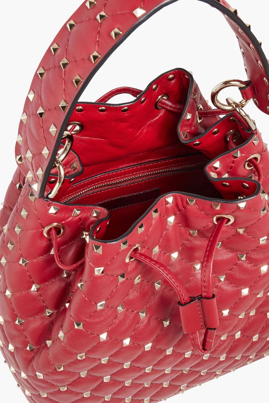VALENTINO GARAVANI Rockstud Spike quilted leather bucket bag