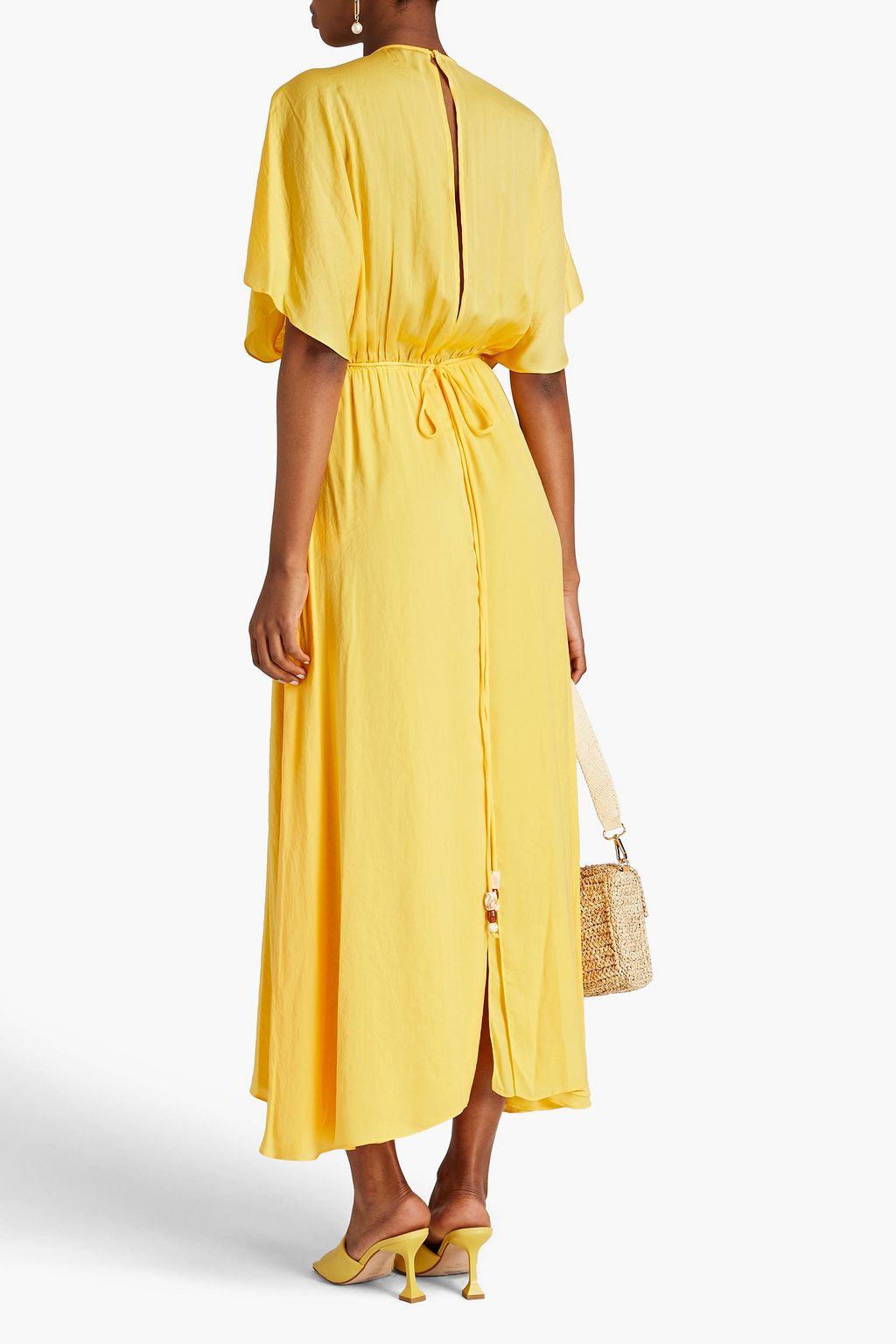 MAJE Drapiertes Midikleid aus Crêpe de Chine