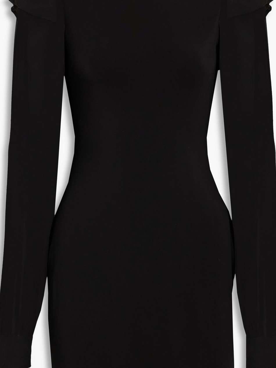 lola silk chiffon-paneled ponte mini dress