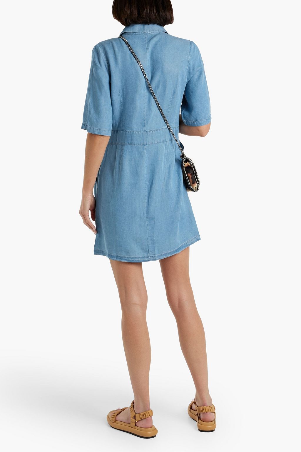WALTER BAKER Finley Lyocell-chambray mini shirt dress