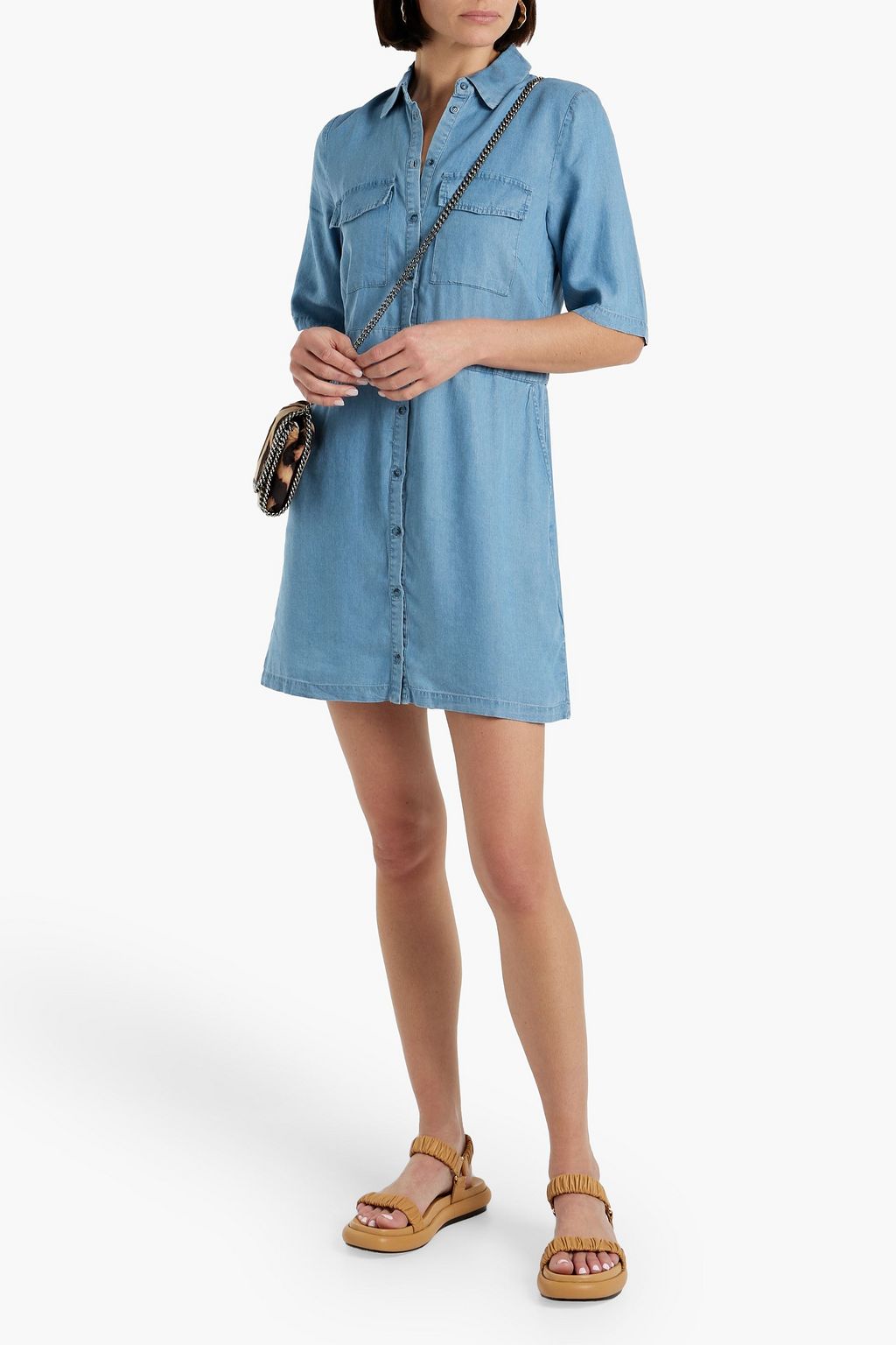 WALTER BAKER Finley Lyocell-chambray mini shirt dress