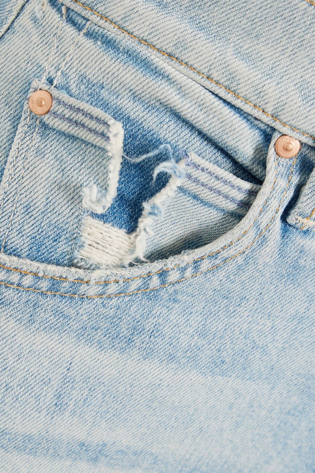 MOTHER Tunnel Vision distressed high-rise straight-leg jeans