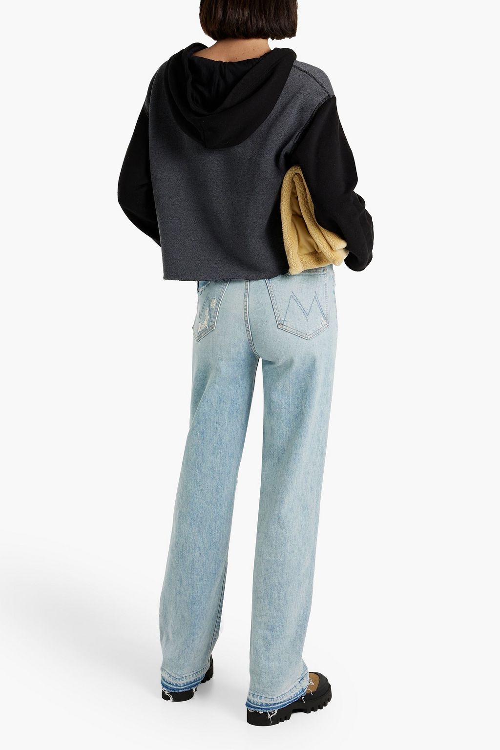 MOTHER Tunnel Vision distressed high-rise straight-leg jeans