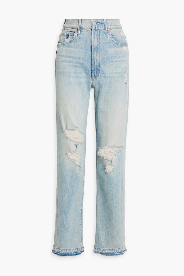 Tunnel Vision distressed high-rise straight-leg jeans