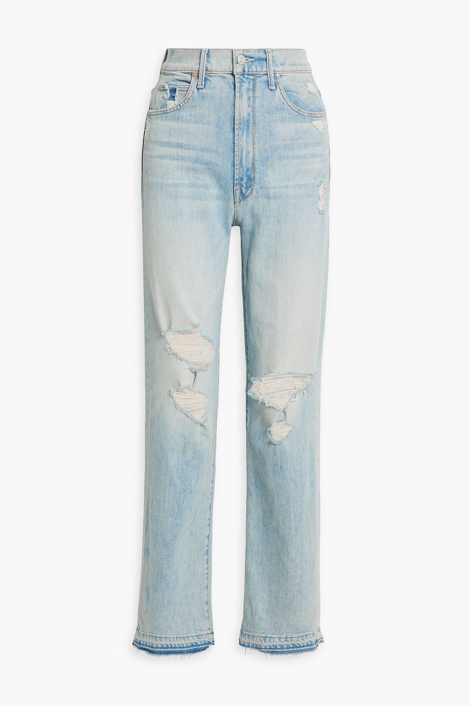 MOTHER Tunnel Vision distressed high-rise straight-leg jeans