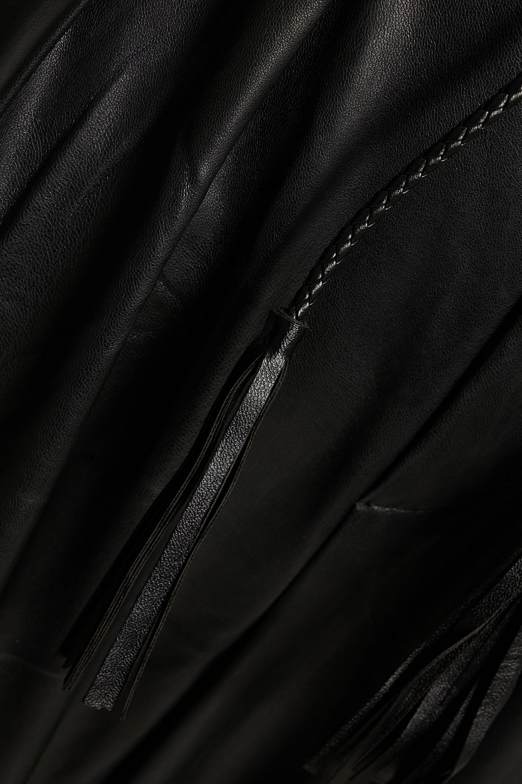 MOTHER The Twisty Tie Bounce pleated faux leather tapered pants