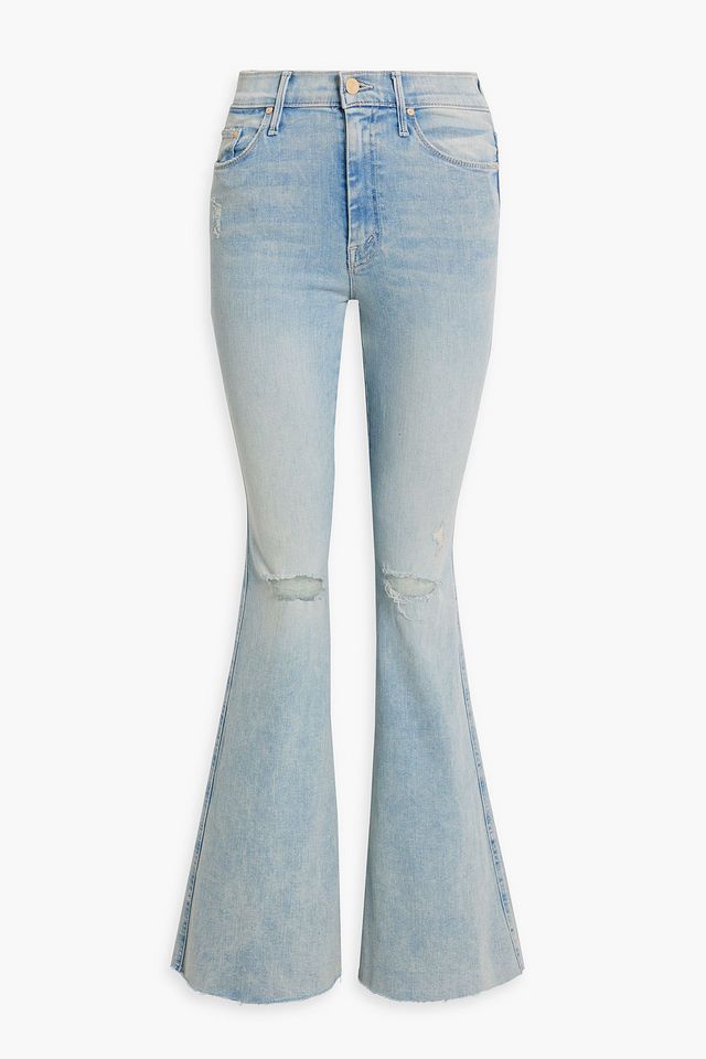 Super Cruiser distressed mid-rise flared jeans