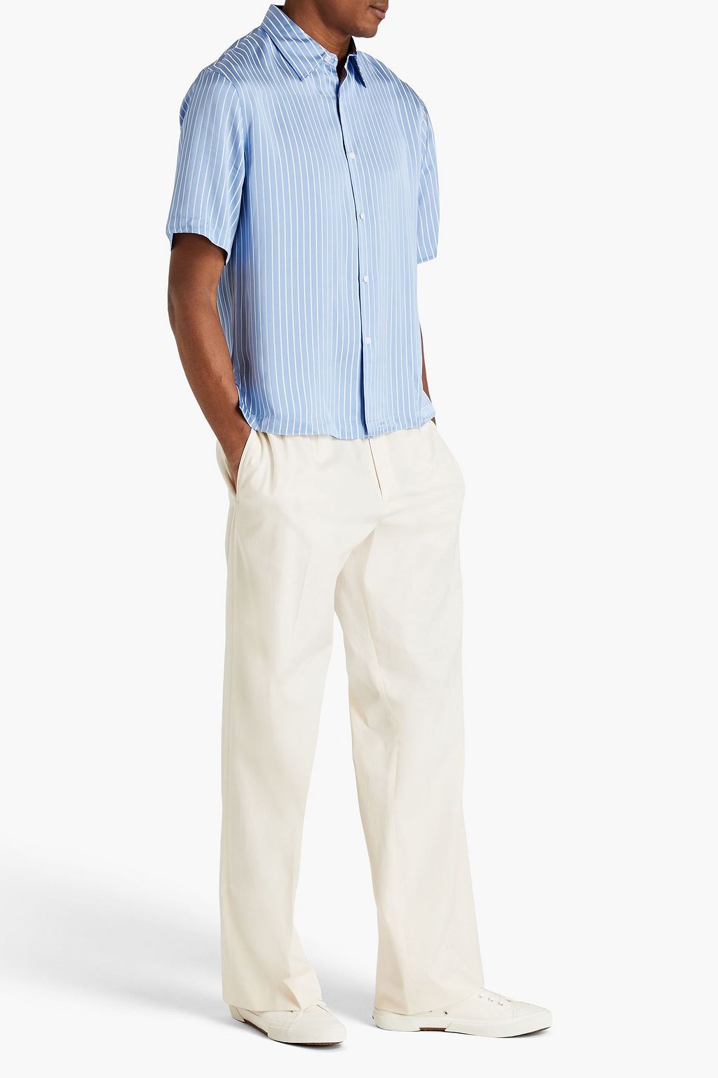 SANDRO Striped poplin shirt