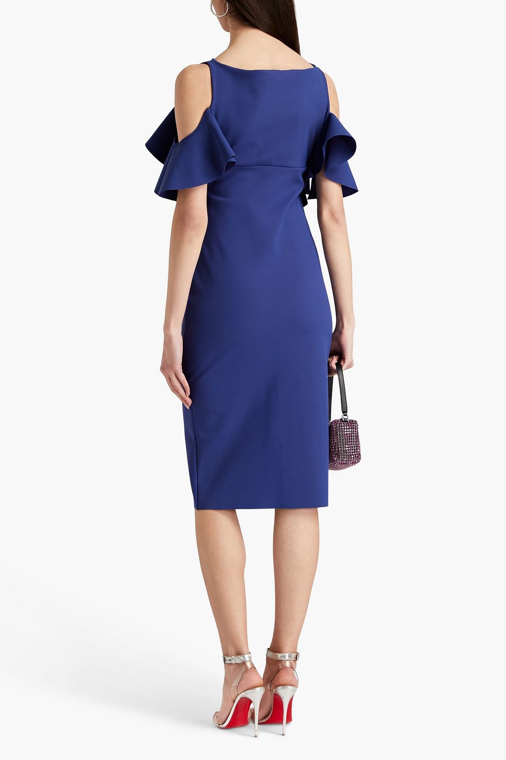 CHIARA BONI LA PETITE ROBE スキューバ ワンピース オープンショルダー ラッフル付き