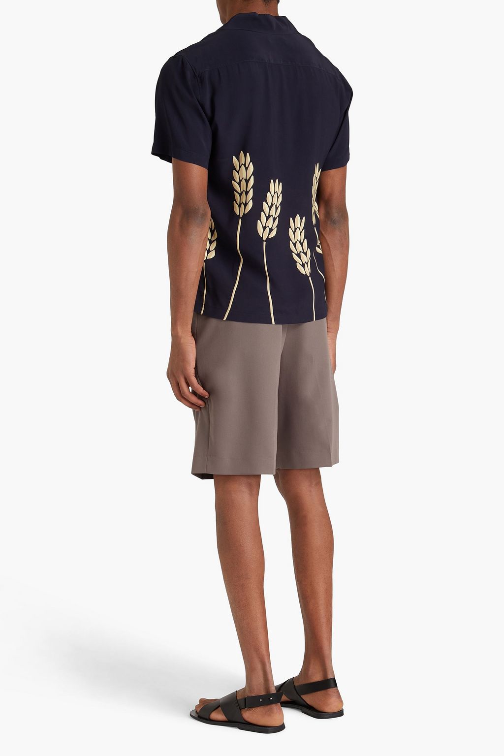 SANDRO Printed crepe de chine shirt