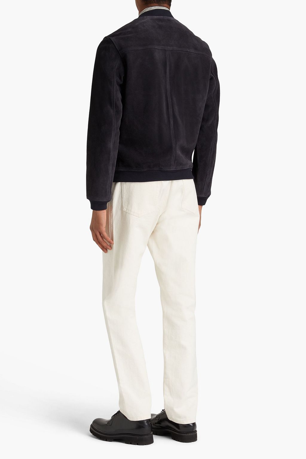 SANDRO Monaco suede bomber jacket