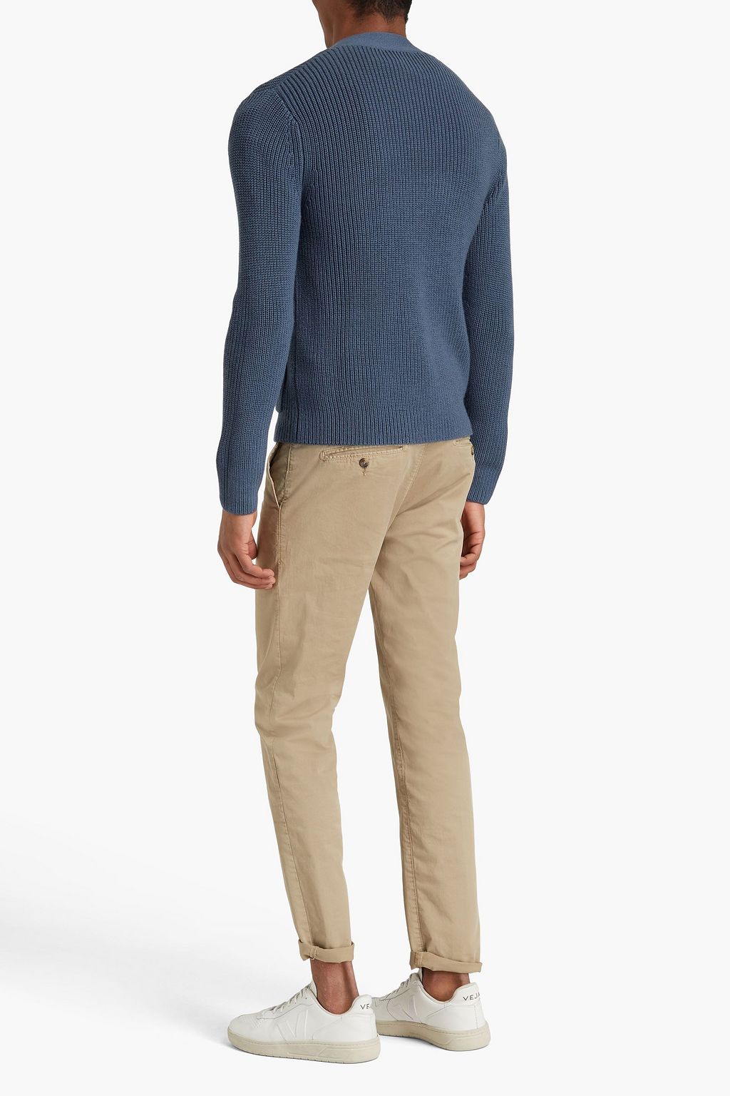 SANDRO Ribbed wool-blend cardigan
