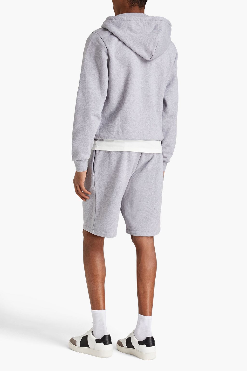 SANDRO Mélange French cotton-terry shorts