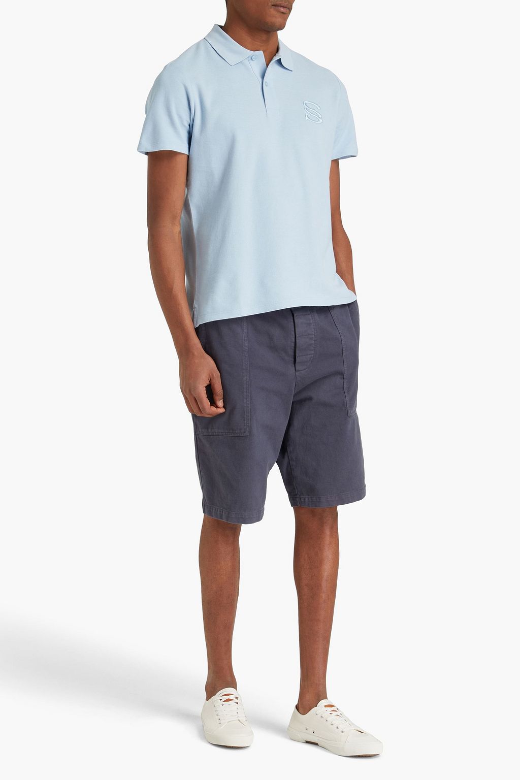 SANDRO Cotton-piqué polo shirt