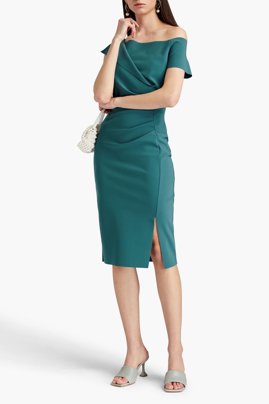 CHIARA BONI LA PETITE ROBE Affie gathered scuba dress