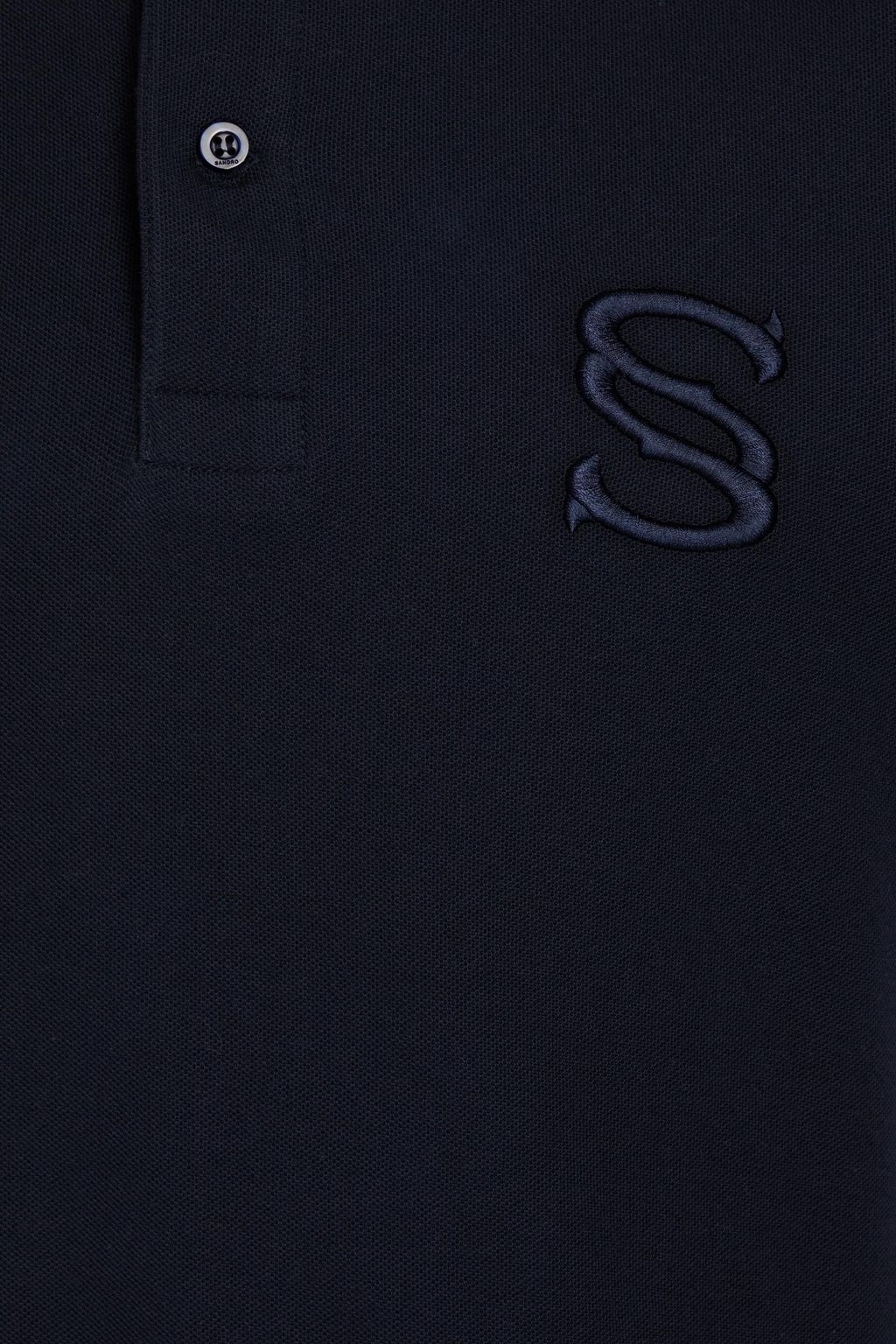 SANDRO Cotton-piqué polo shirt