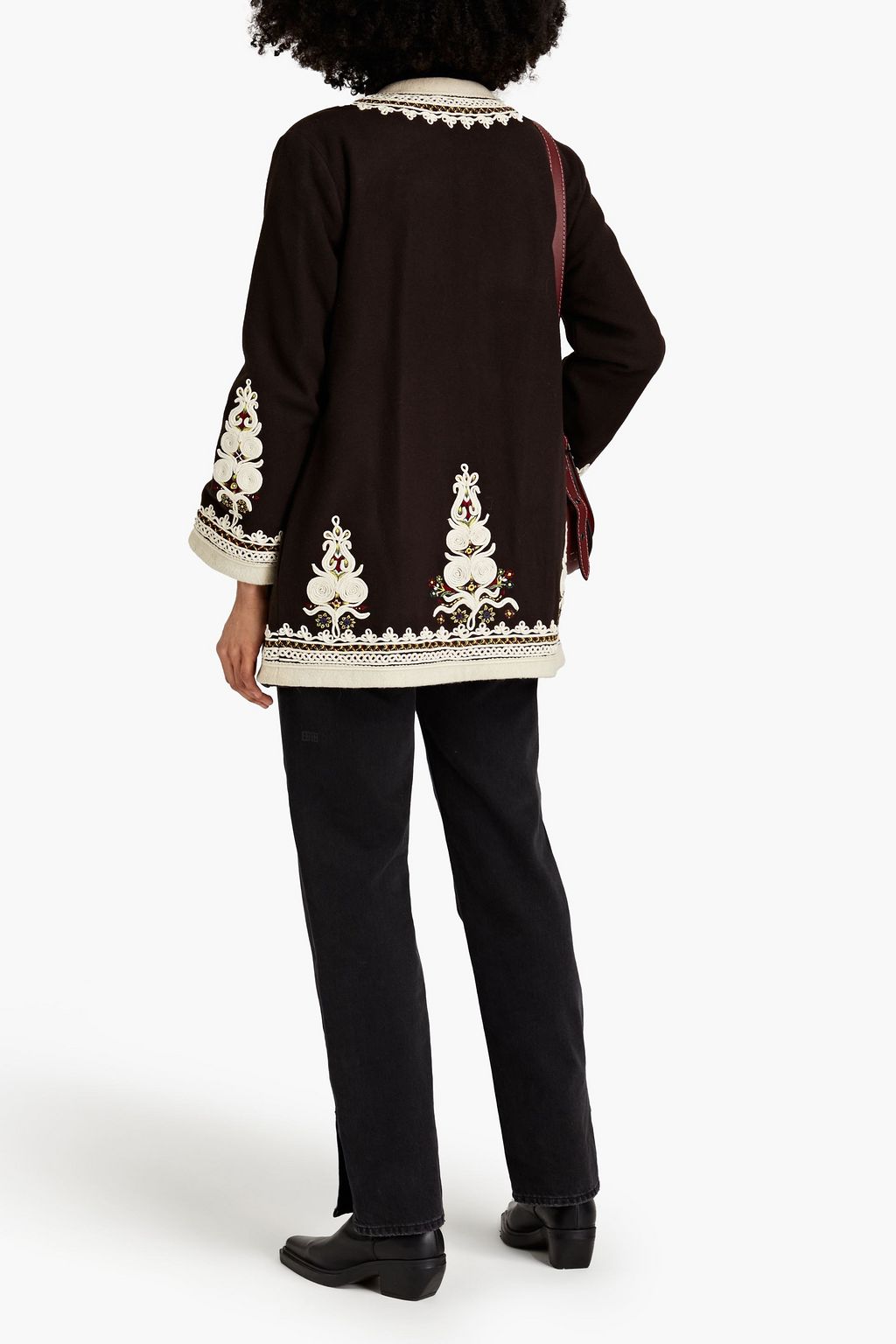NILI LOTAN Landon embroidered wool-blend felt jacket
