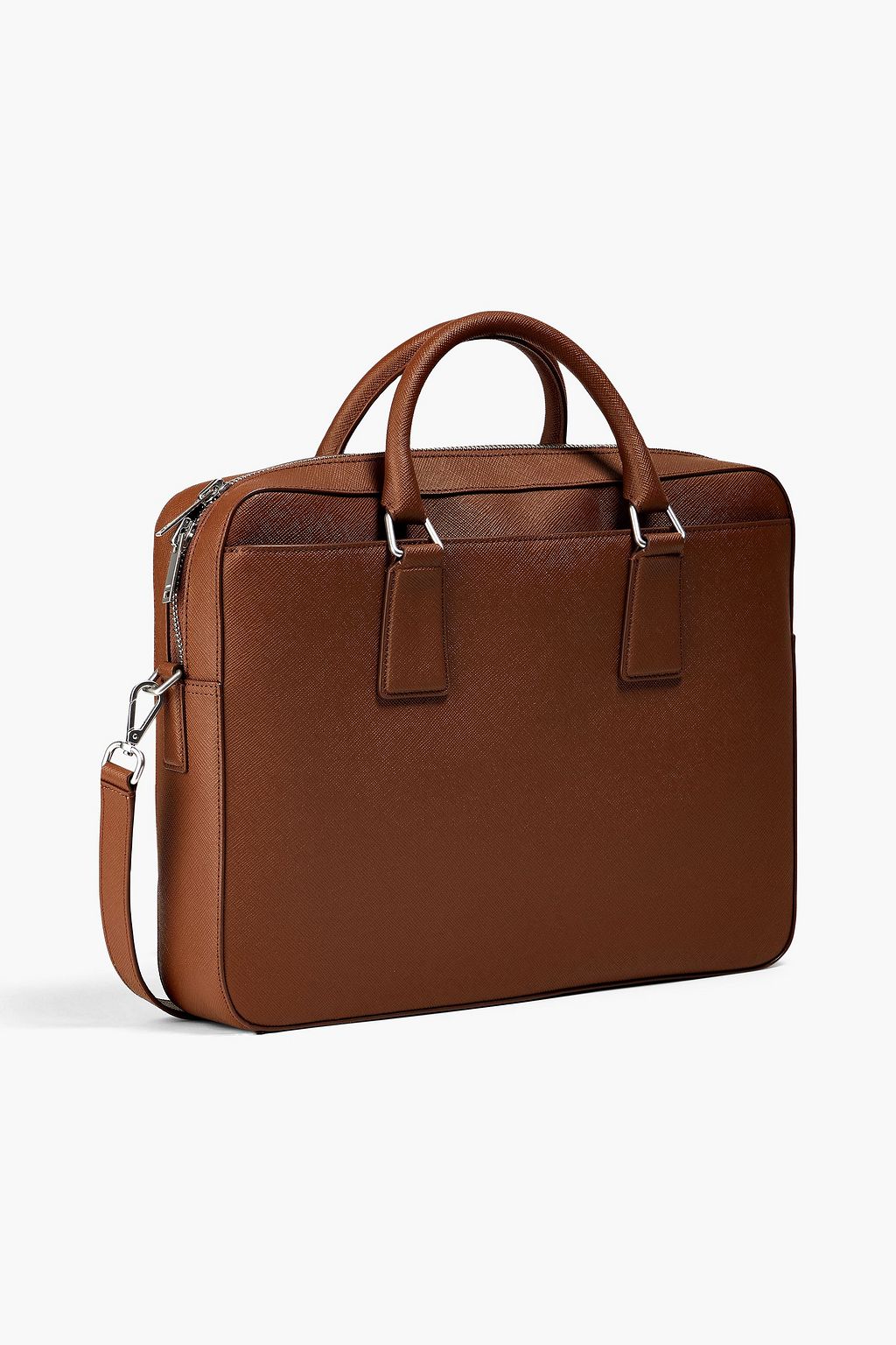 SANDRO Downtown textured-leather laptop bag
