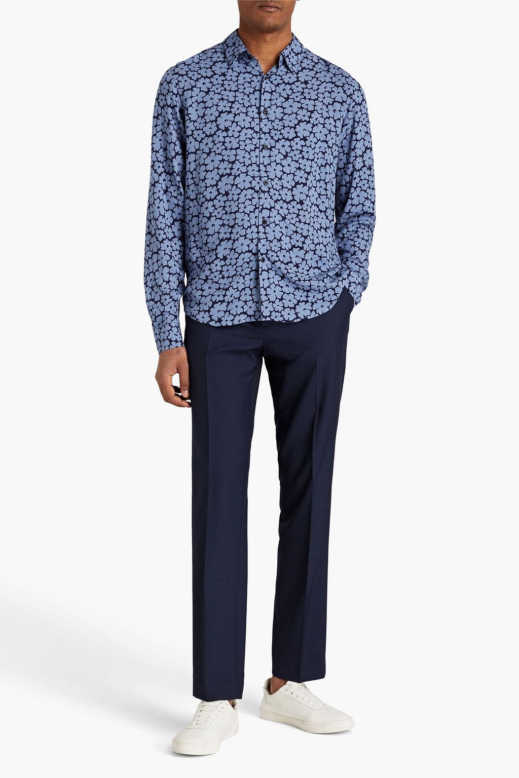 SANDRO Printed poplin shirt