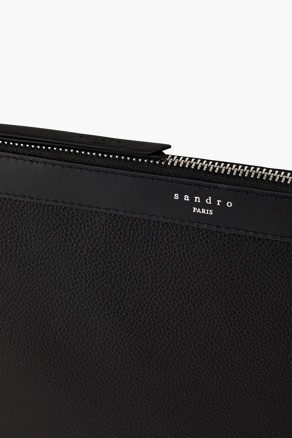 SANDRO Faux pebbled leather pouch