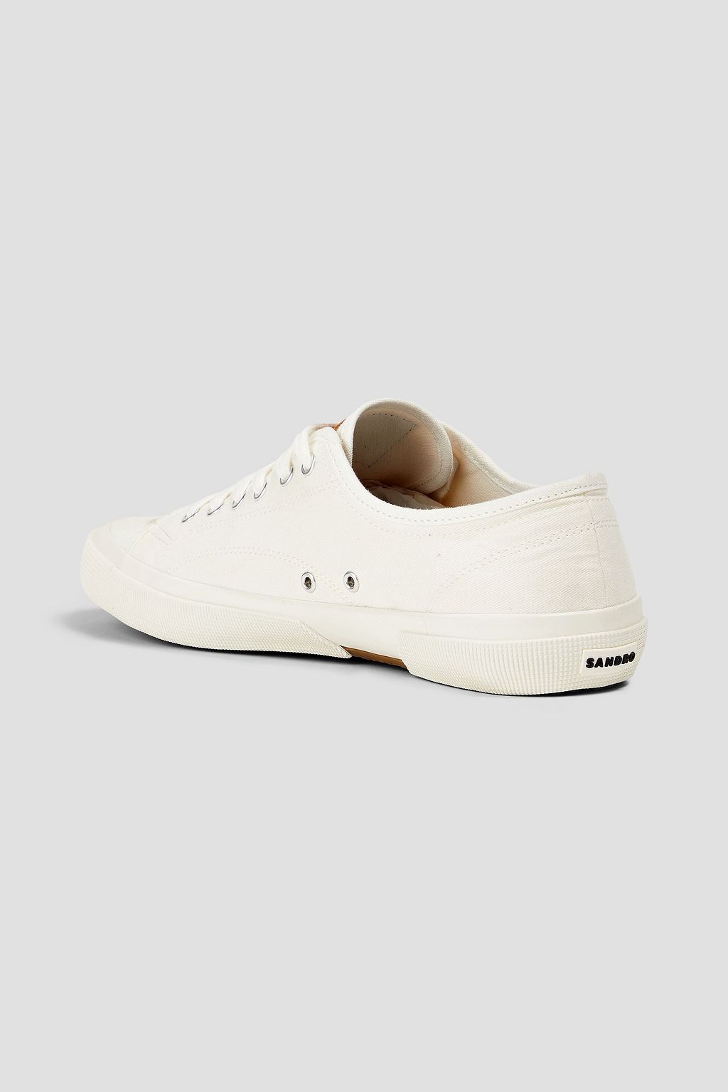 SANDRO Leather, suede and canvas sneakers