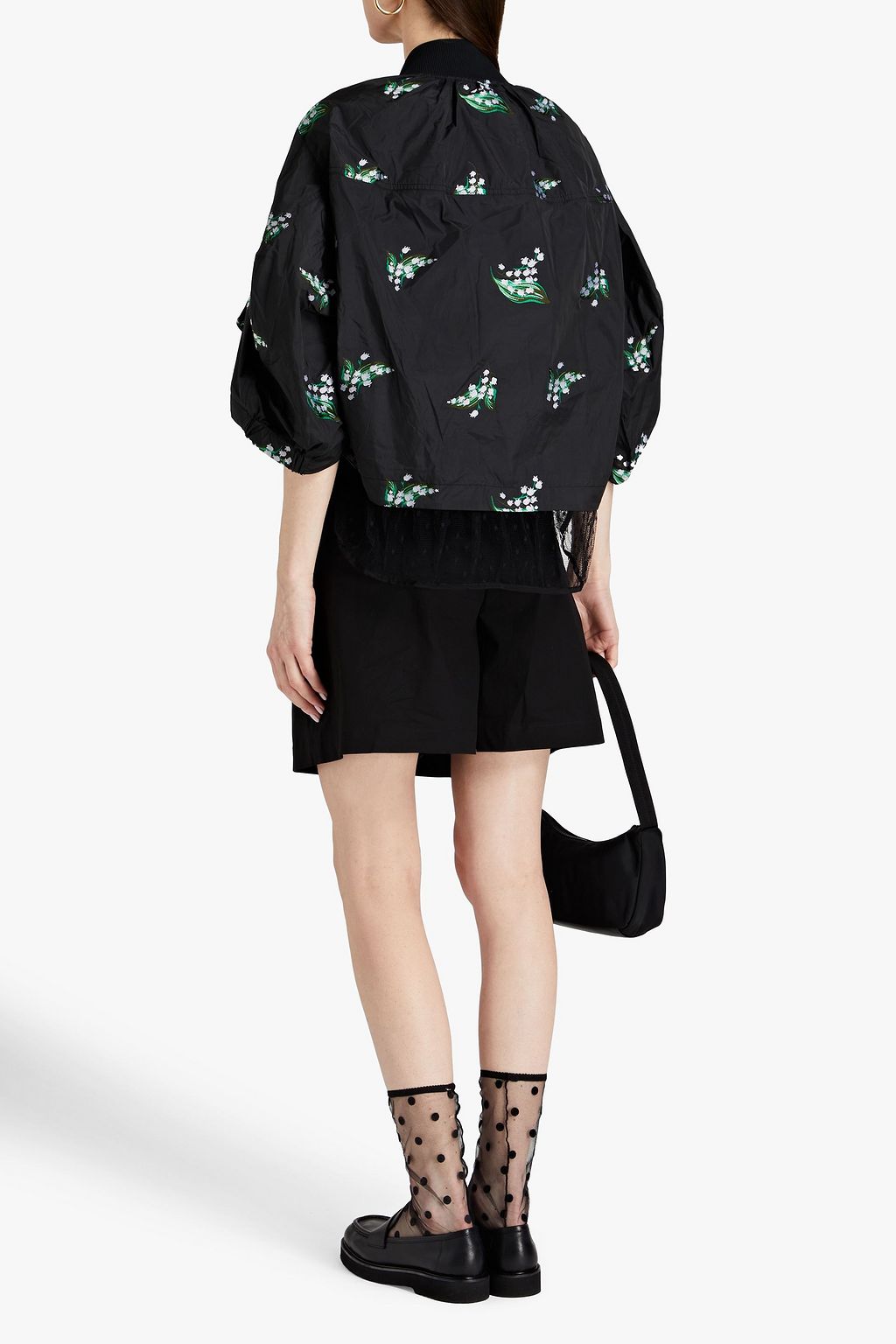 REDVALENTINO شورت من البوبلين القطني المرن مزين بكسرات