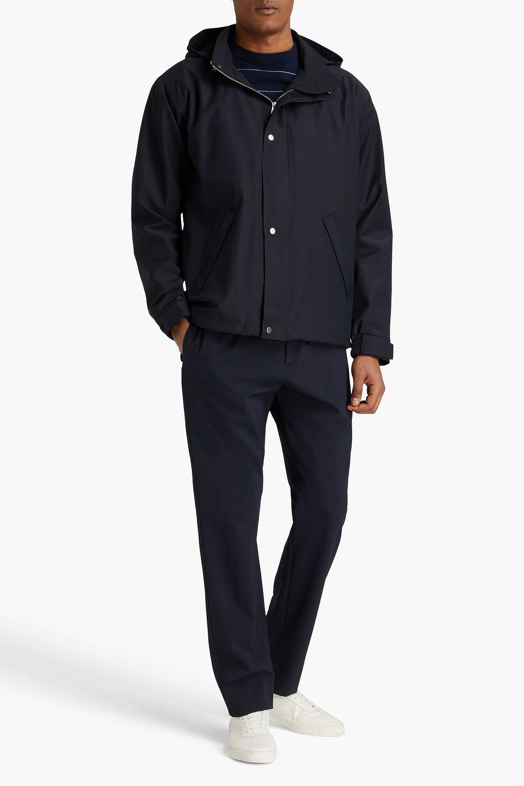 SANDRO Twill hooded parka