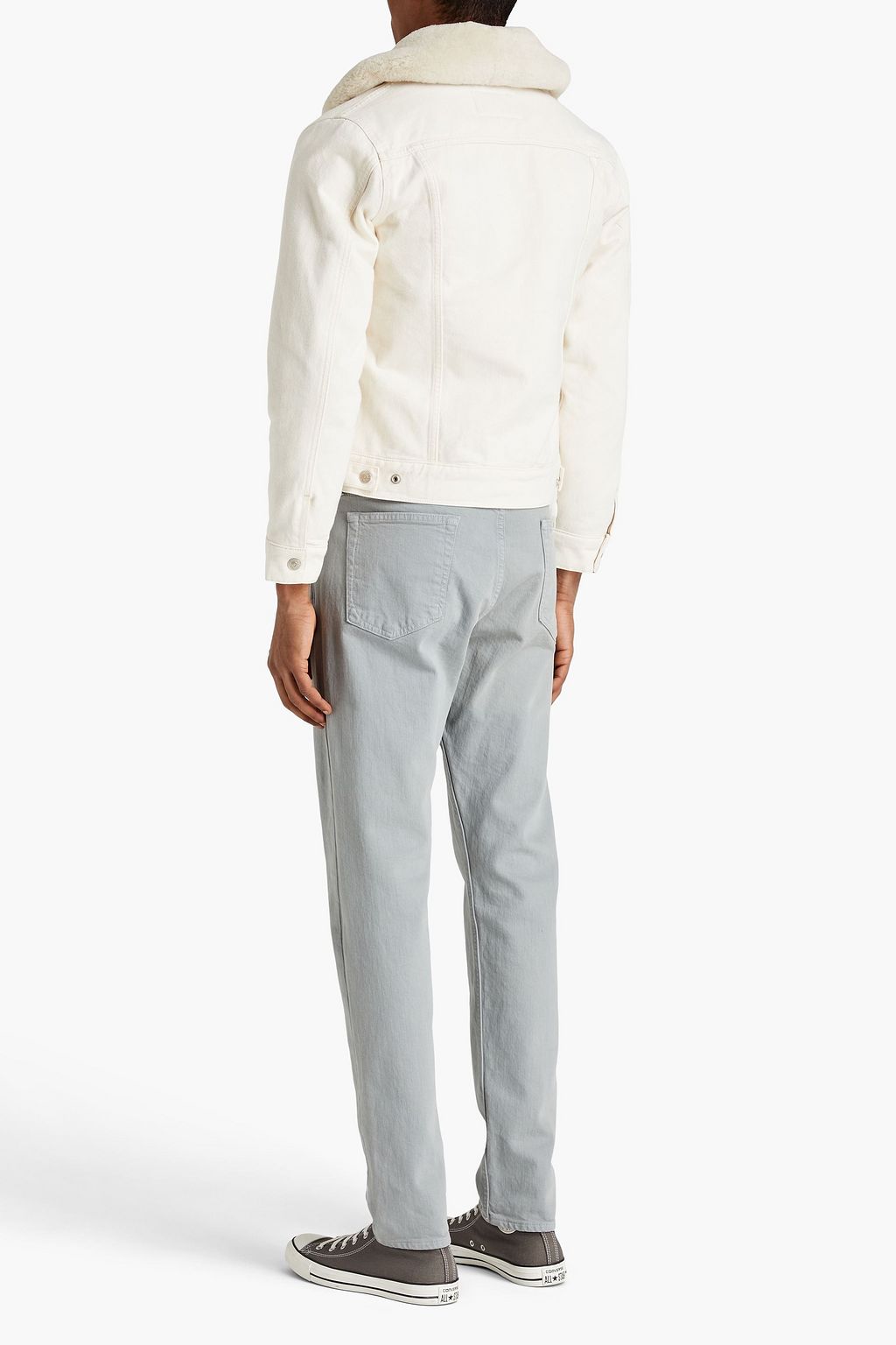 SANDRO Faux-shearling denim jacket