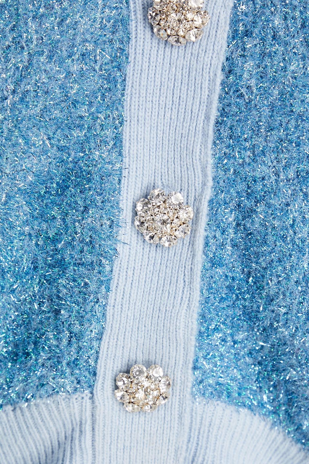 GANNI Bouclé-knit tinsel cardigan