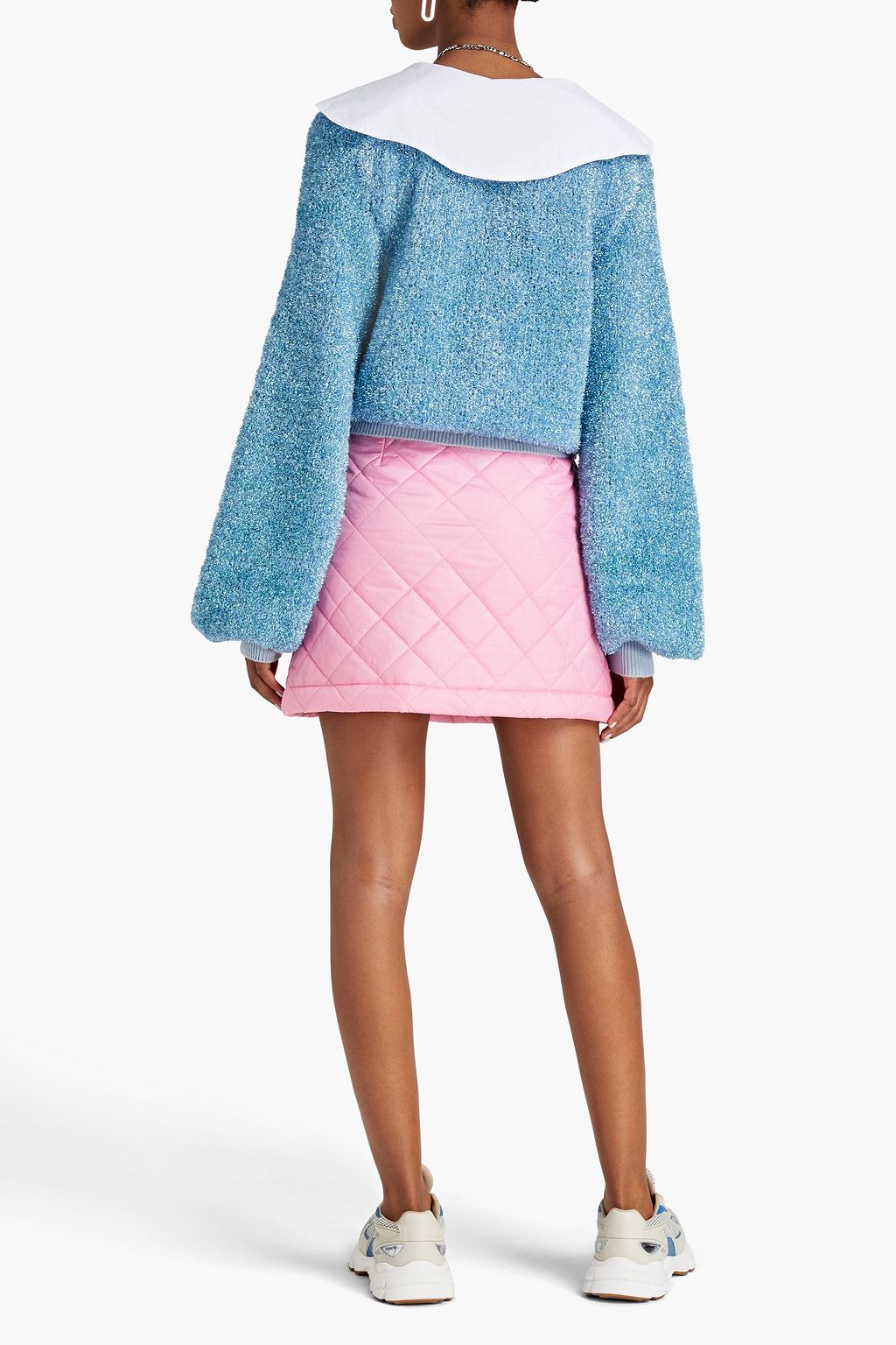 GANNI Bouclé-knit tinsel cardigan