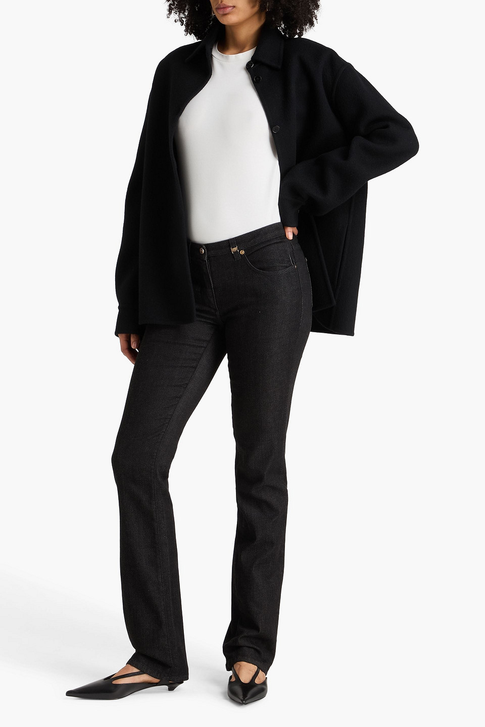  Ferragamo - Mid-rise Slim-leg Jeans - Black - It 40 