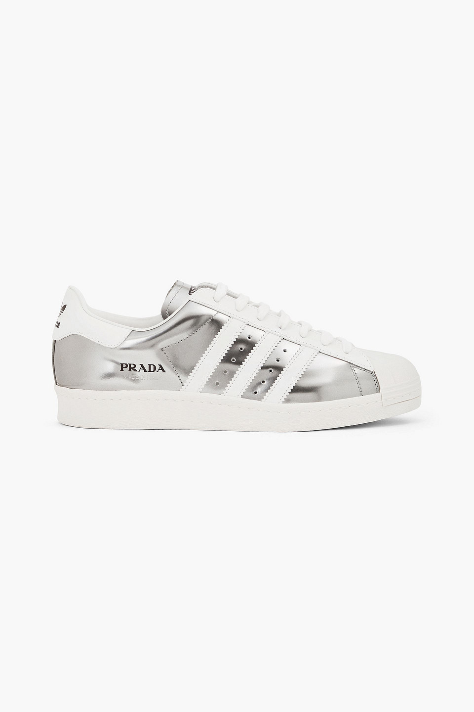 Adidas Prada Silver Adidas X Prada Perforated Printed Metallic