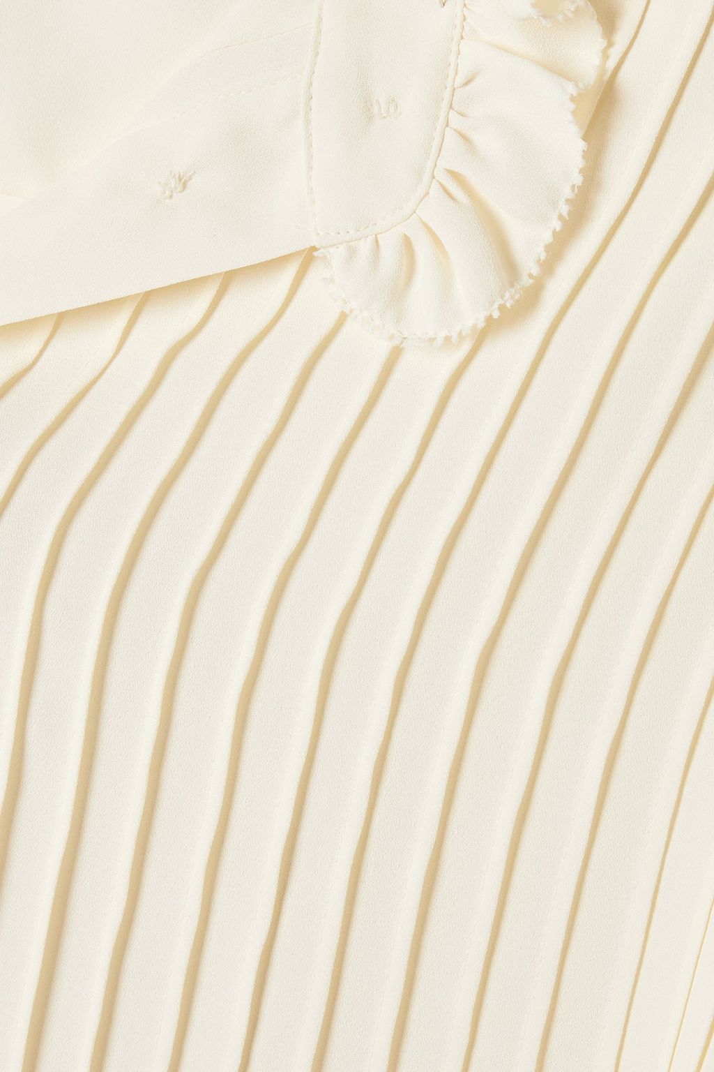 TORY BURCH Deneuve ruffled pintucked crepe de chine blouse