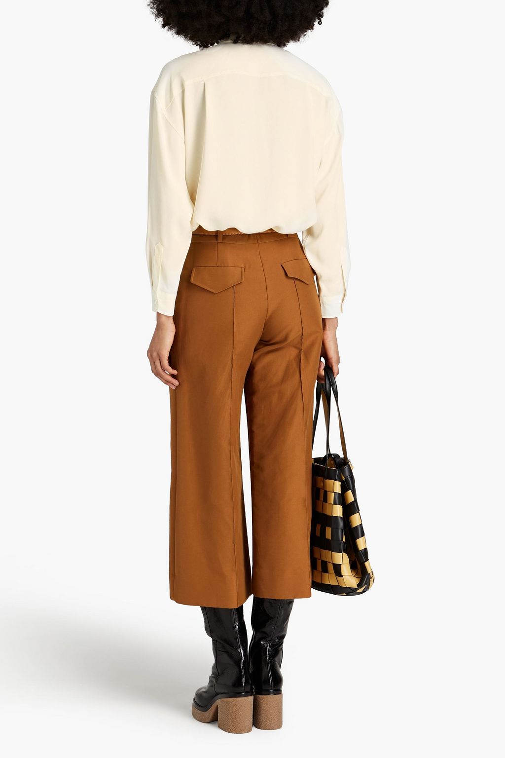 TORY BURCH Deneuve ruffled pintucked crepe de chine blouse