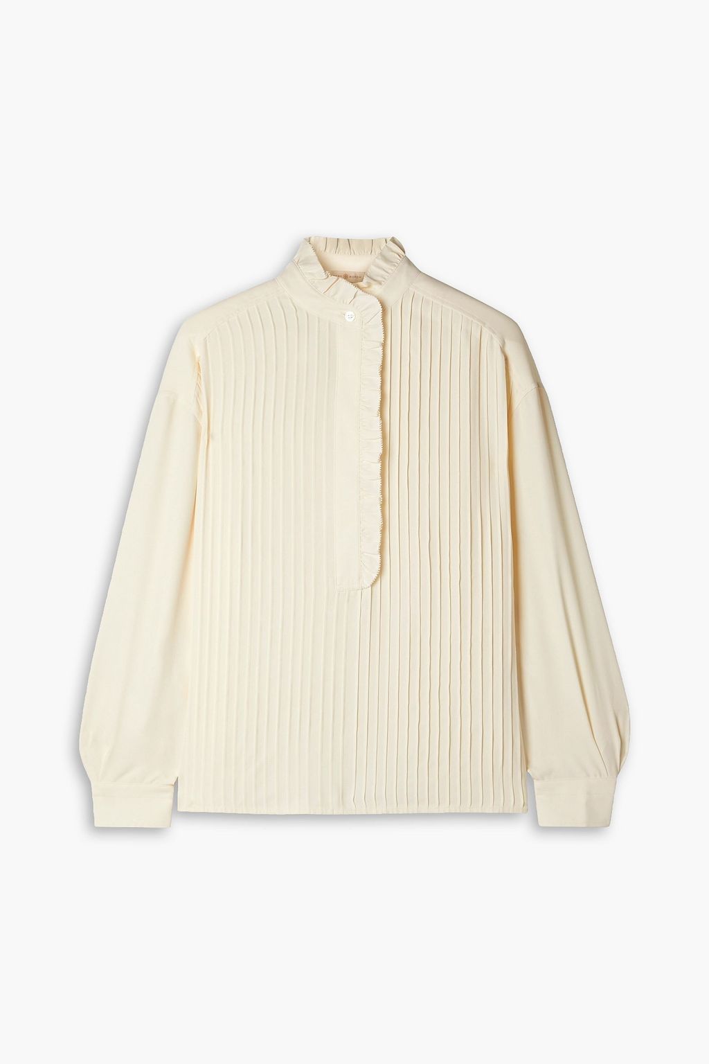 TORY BURCH Deneuve ruffled pintucked crepe de chine blouse | Sale up to 70%  off | THE OUTNET