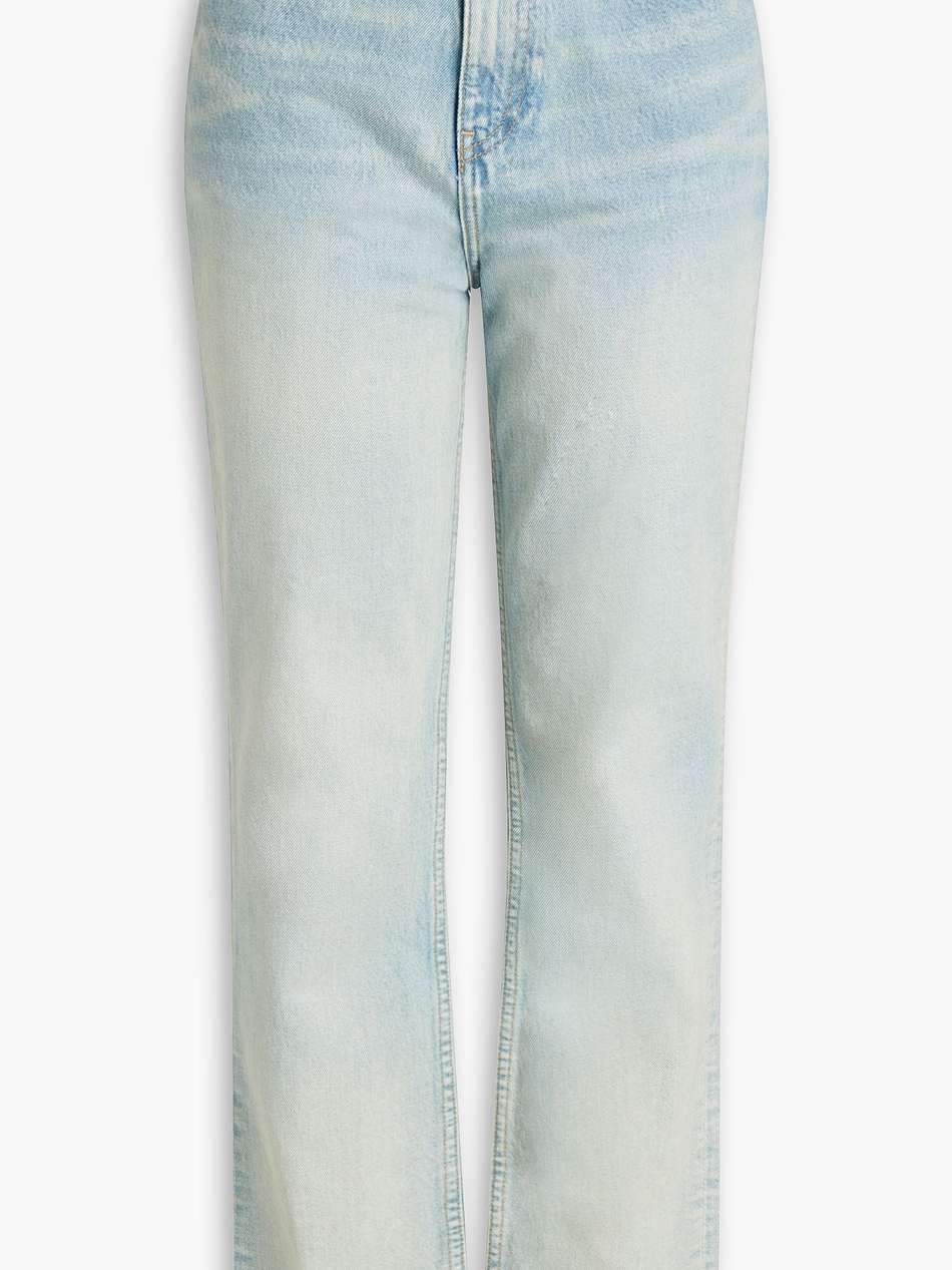 faded high-rise straight-leg jeans