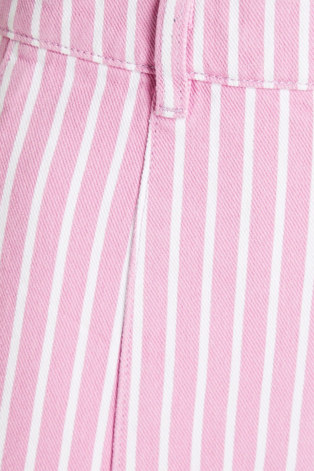 GANNI Striped denim midi skirt